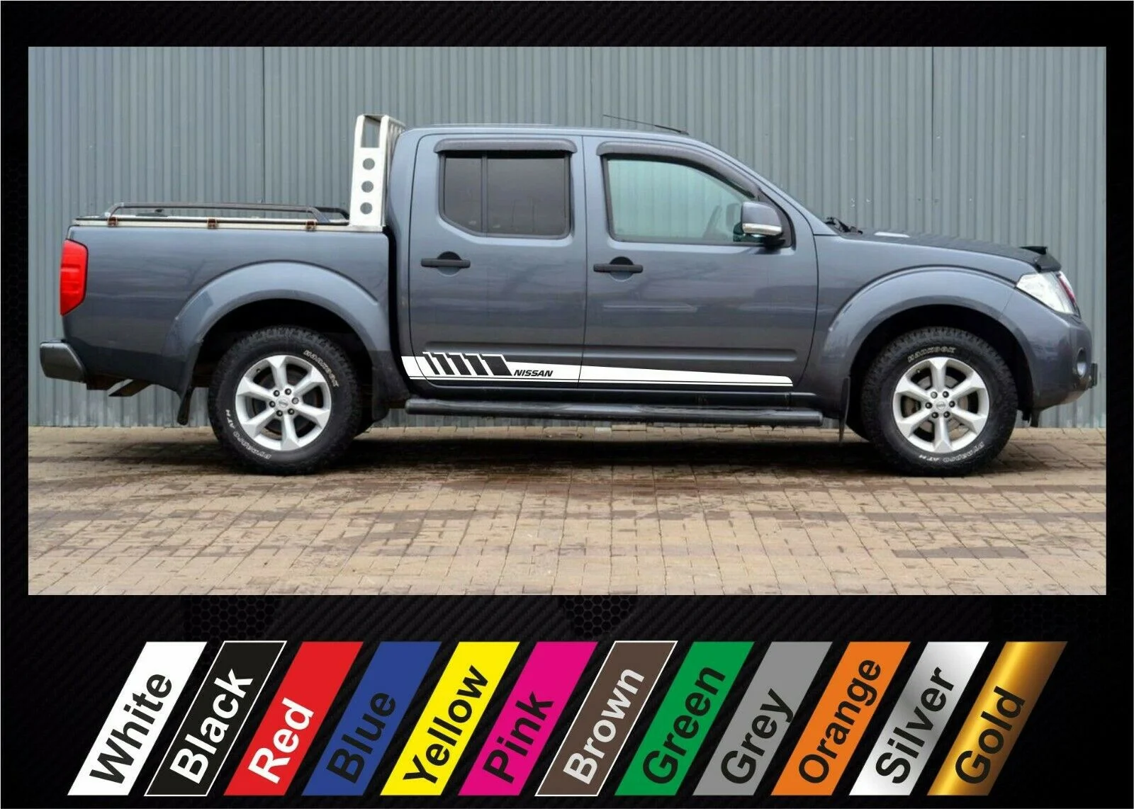 

For x2 stickers Nissan Navara graphics side stripe decal sticker #3