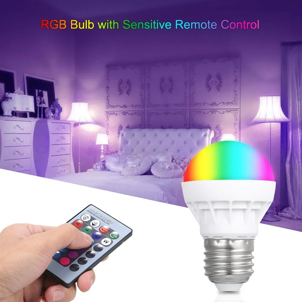 NEWKBO AC85-265V 3W RGB светодиодный светильник лампы с Чувствительный ИК-пульт
