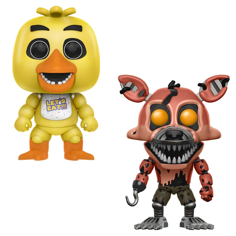 2PCS 10 шт. Five Nights At Freddy's Toys ПВХ Фигурки FNAF Бонни и Чика Фокси Funtime Фредди фазмедведь кукла кошмар медведь куклы - Цвет: 2PCS