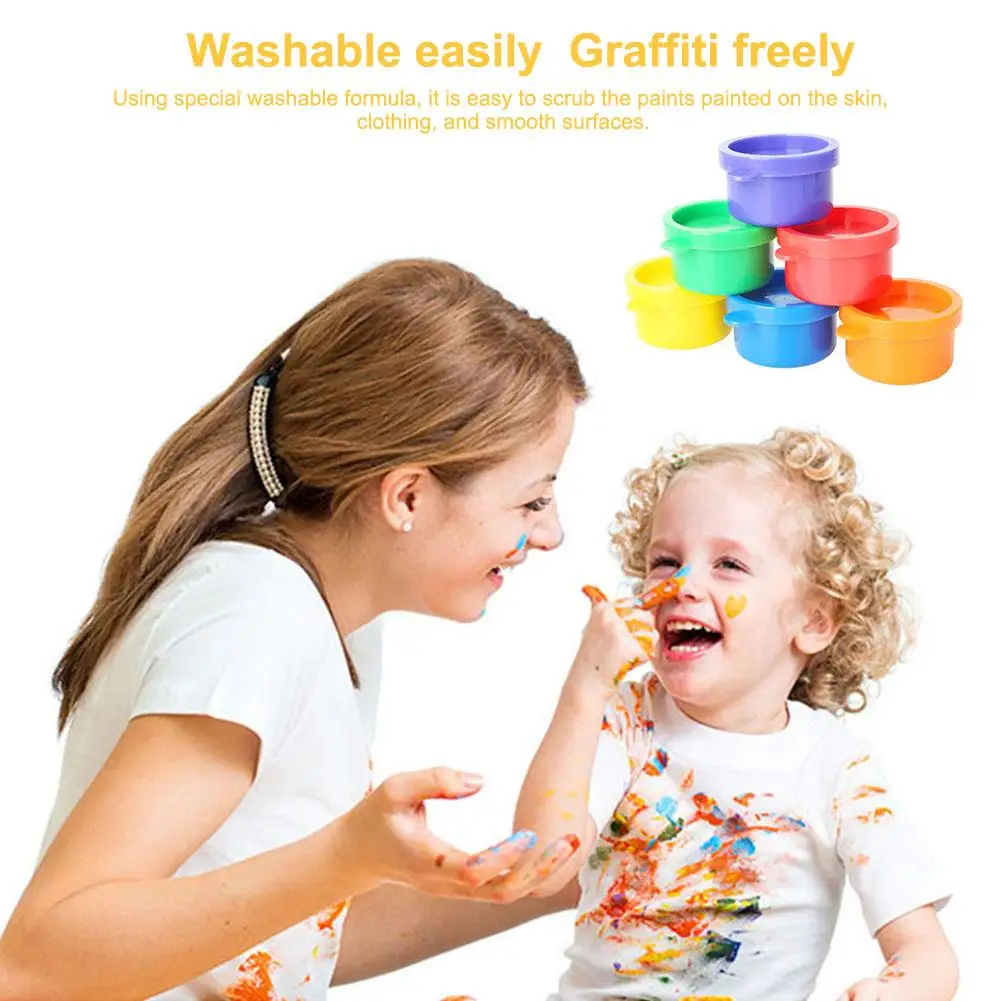 Игрушки для рисования Детские Пальчиковые краски яркие цвета моющаяся гуашь