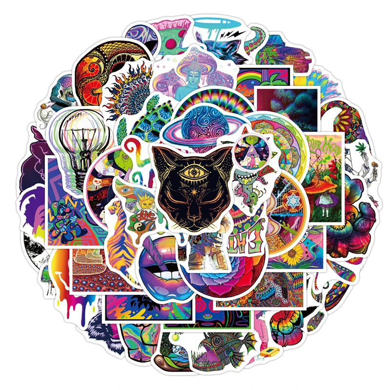 10/50 шт. психоделический крутой лазерный стиль Модный уличный арт граффити