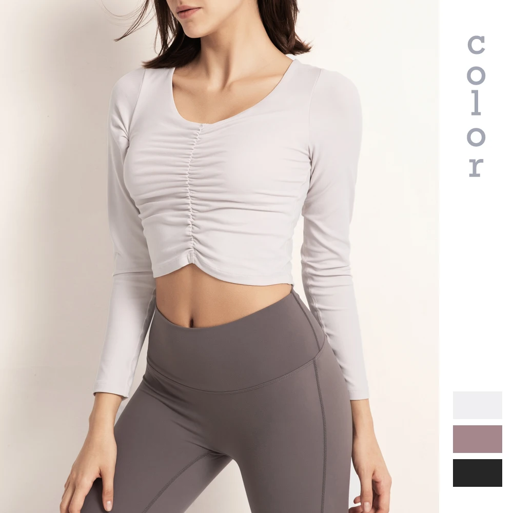 Лунной Поляны Йога топы тонкая Облегающая рубашка с длинными рукавами большим