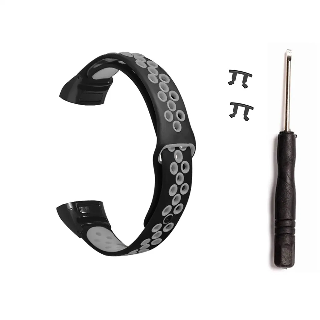 Смарт браслет силиконовый спортивный сменный вентилируемый ремешок для часов