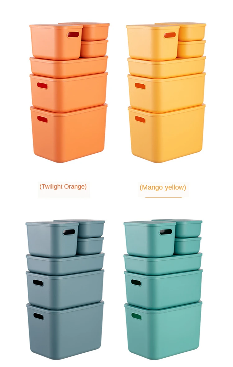 

Colorful Desktop Storage Box Snack Storage Basket Plastic Cosmetic Household Organizing Box Dormitory Kitchen Storage Box