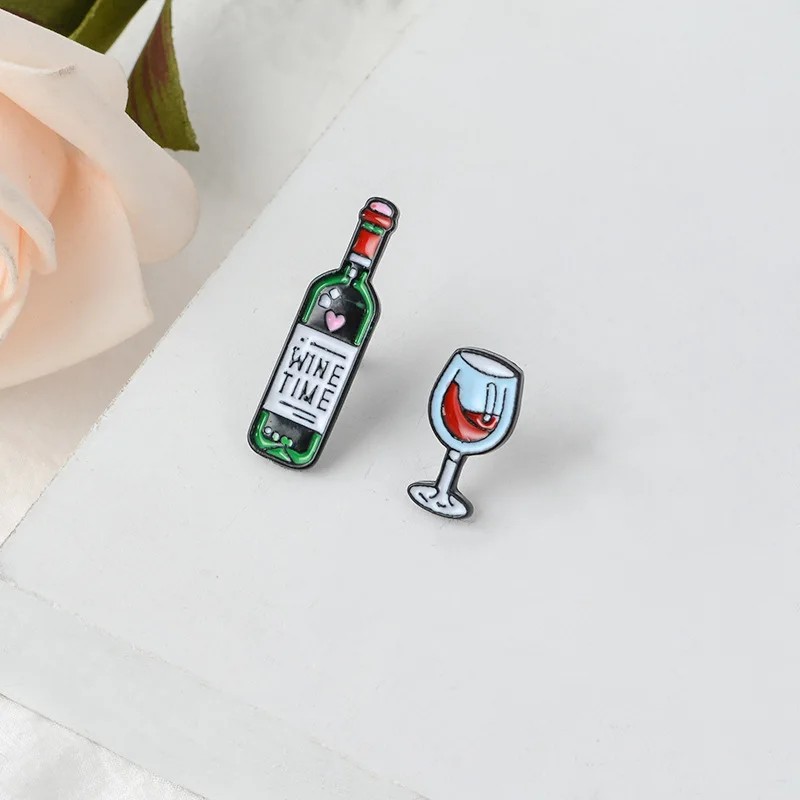 Эмалированная булавка для винной бутылки яркая одежды лацкана пуговица значок