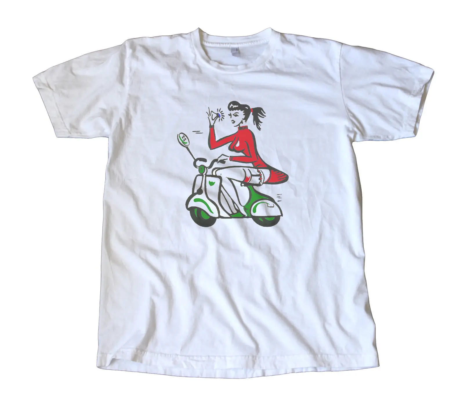 Редкий винтажный скутер цыпленок наклейка Футболка Vespa Lambretta Allstate итальянская