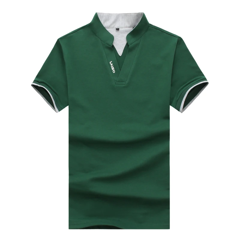 Мужская хлопковая рубашка-поло Однотонная с коротким рукавом размеры до 3XL 2021 |