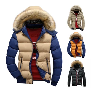 Мужской теплый пуховик с меховым капюшоном, 9 цветов, размеры до 4XL