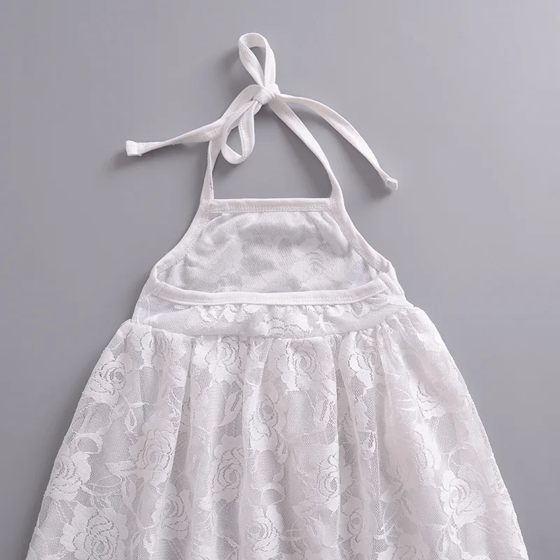 Летнее кружевное платье для маленьких девочек детское длинное с открытыми
