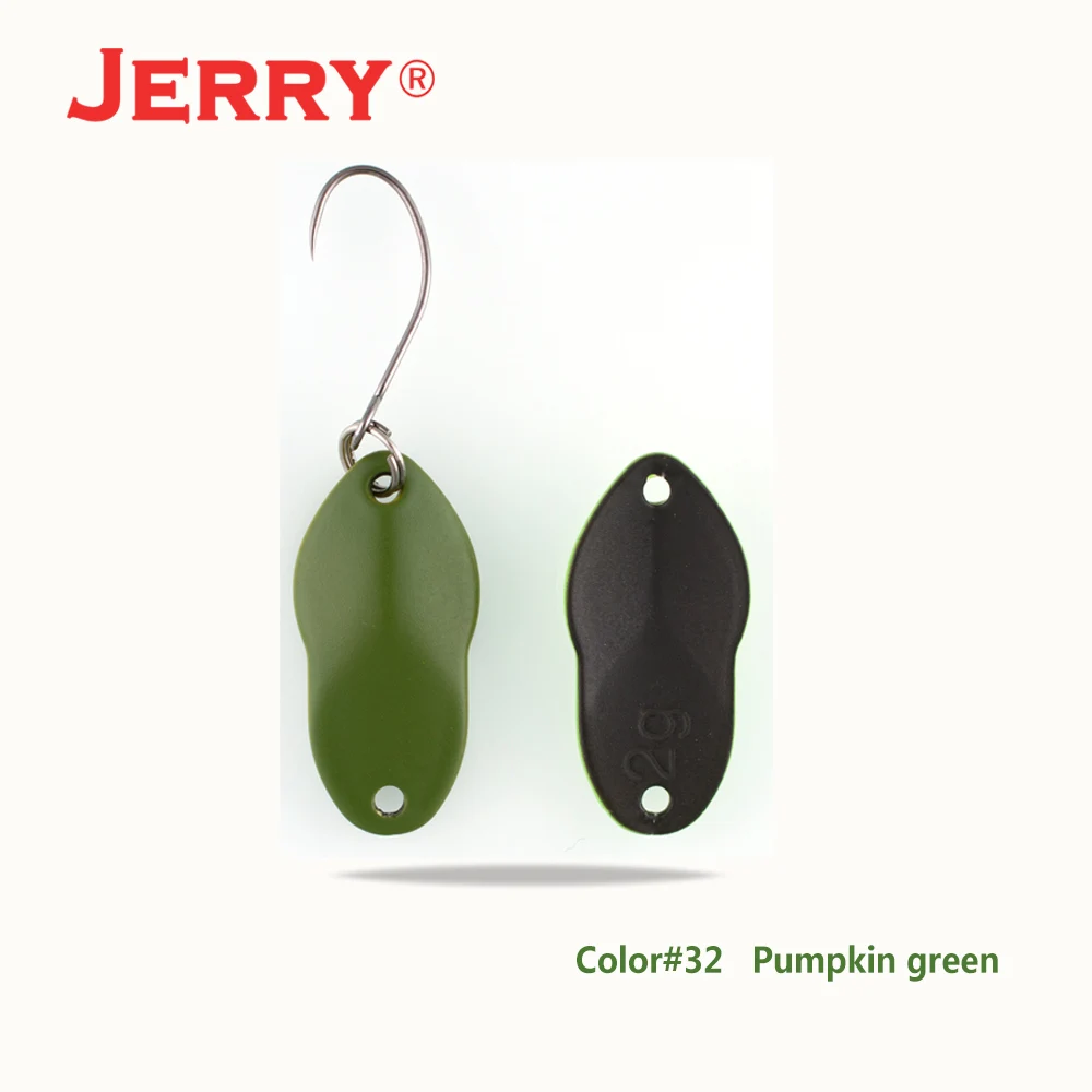 Pumpkin green Jerry 2 г 3 г микро рыболовные приманки сверхлегкие латунные металлические жесткие приманки один крючок пресноводная зона форель Щука окунь ложка безделушка pesca - Цвет: Pumpkin green