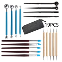 19pcs diy clay sculpting tools kit sculpt smoothing wax carving pottery ceramic shapers modeling carved tools storage bag