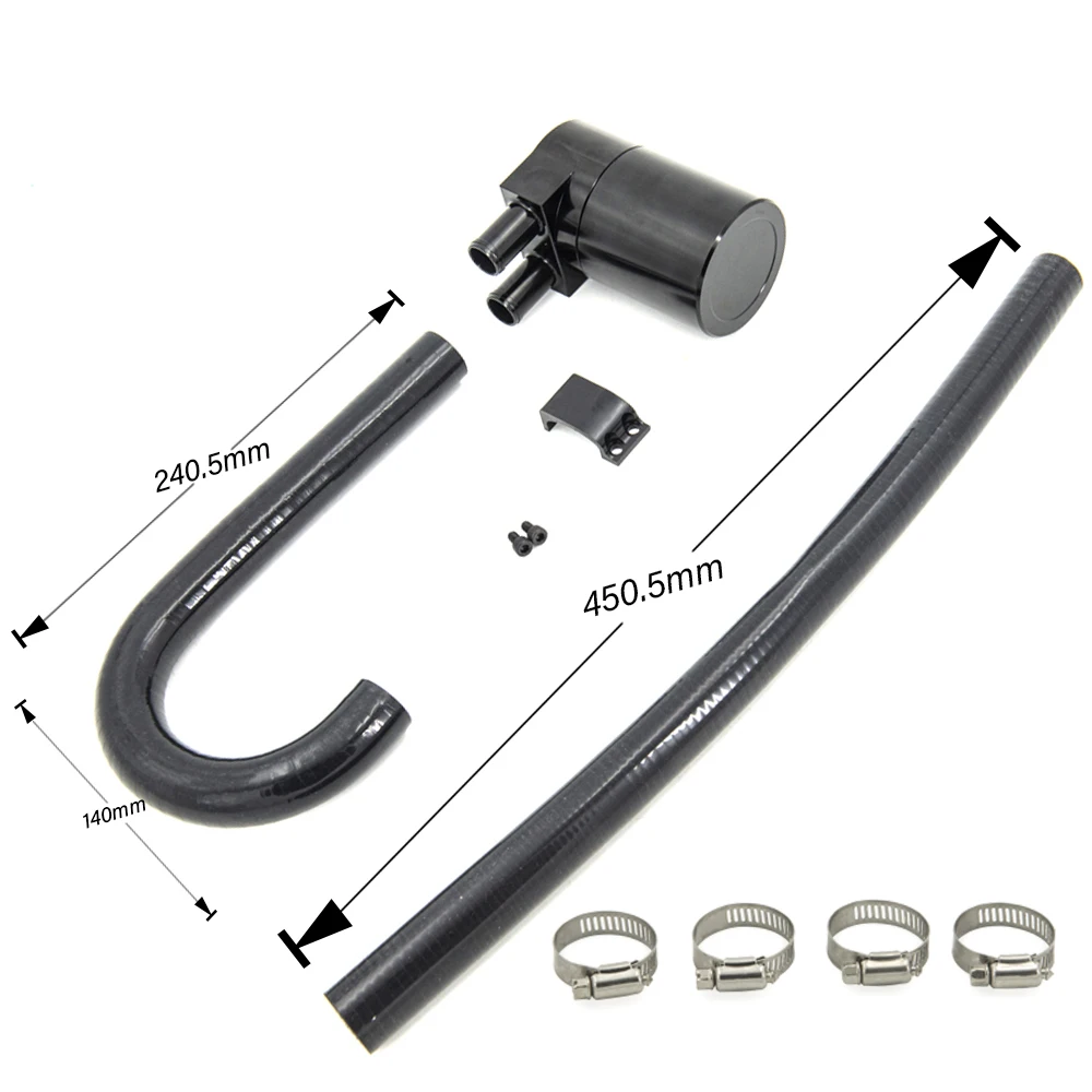 

Billet Aluminum Oil Catch Can Tank Bottle Baffled Suit for BMW N54 135 335 535 black OCT-1124