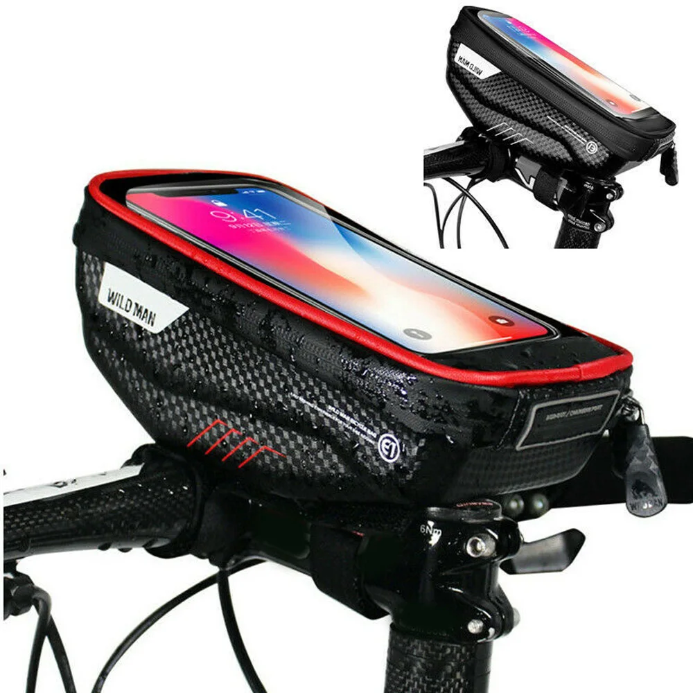 

Bike Bicycle Frame Front Top Tube Handlebar Bag Waterproof Phone Touch Screen
