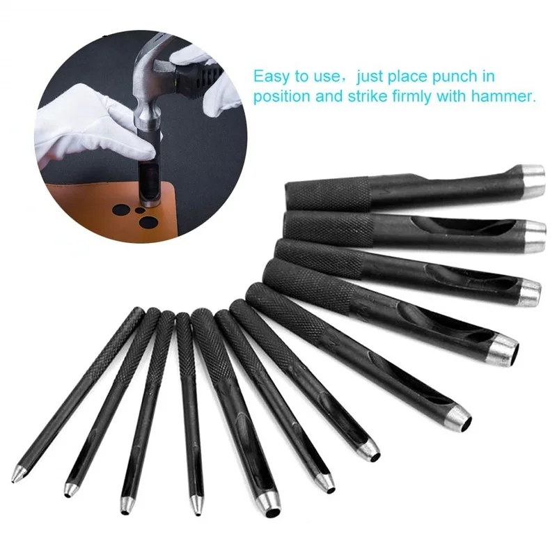 Дырокол для кожи-Круглый стальной ремесло инструмент резки ремешков часов кожи