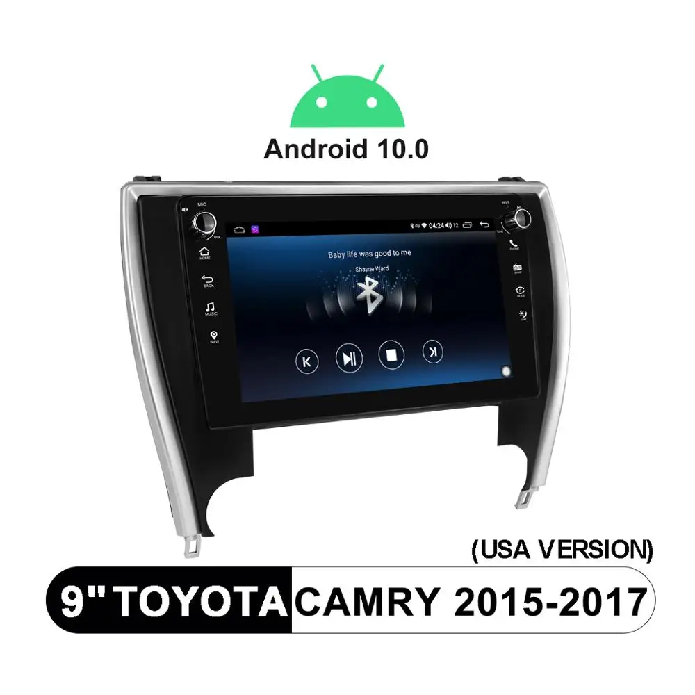 구매 9 인치 2 딘 라디오 안드로이드 10 오토 라디오 오디오 멀티미디어 헤드 유닛 4G 무선 카플레이, 토요타 캠리 2015 2017 미국 버전