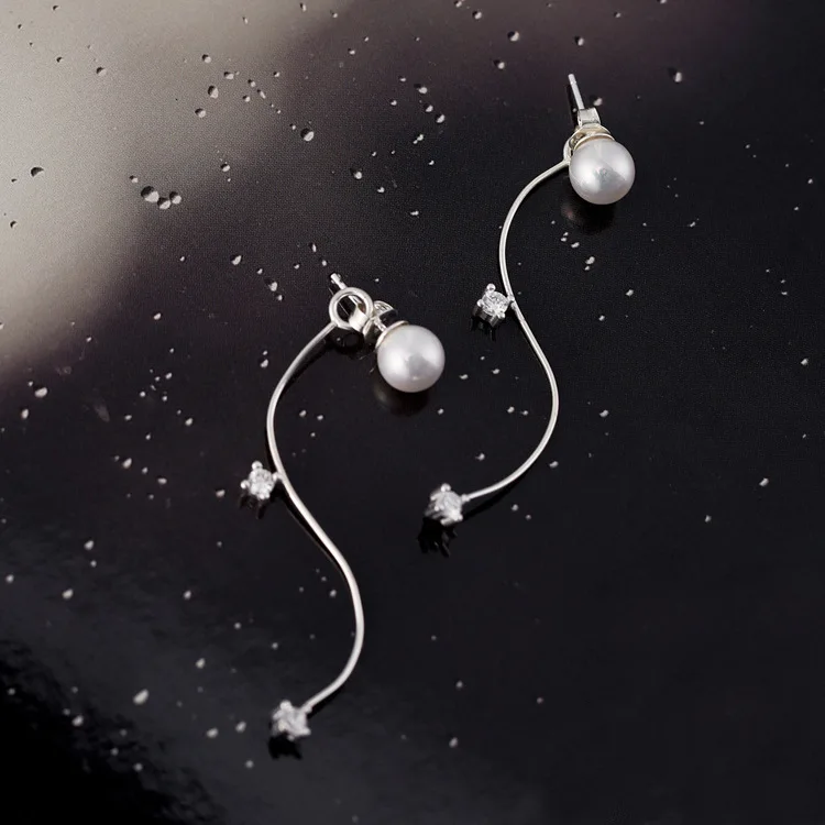 2019 Новое поступление серьги с жемчугом дуги простые гвоздики|Серьги-подвески| |