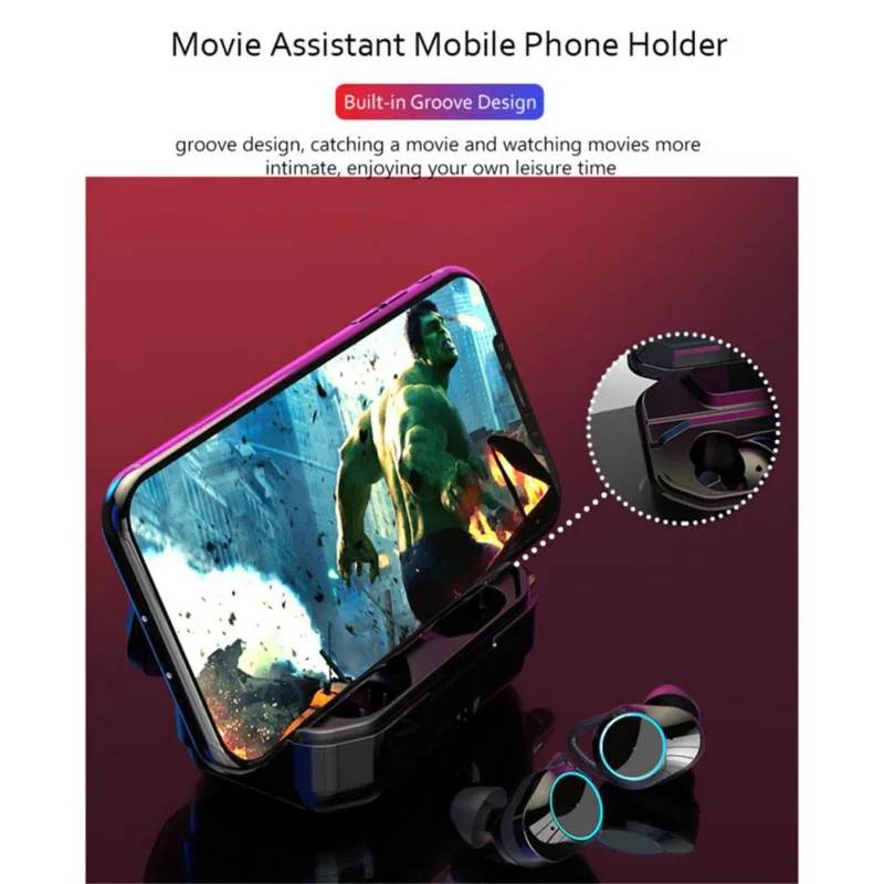 G02 TWS 5,0 Bluetooth наушники 9D стерео беспроводные наушники IPX7 водонепроницаемые наушники 3300 мАч светодиодный умный внешний аккумулятор держатель для телефона