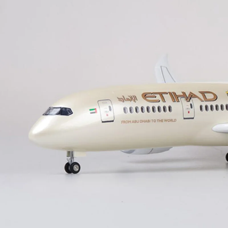 

1/130 Scale 43cm Airplane B787 Dreamliner Aircraft ETIHAD Airlines Model W Light and Wheels Diecast Plastic Resin Plane