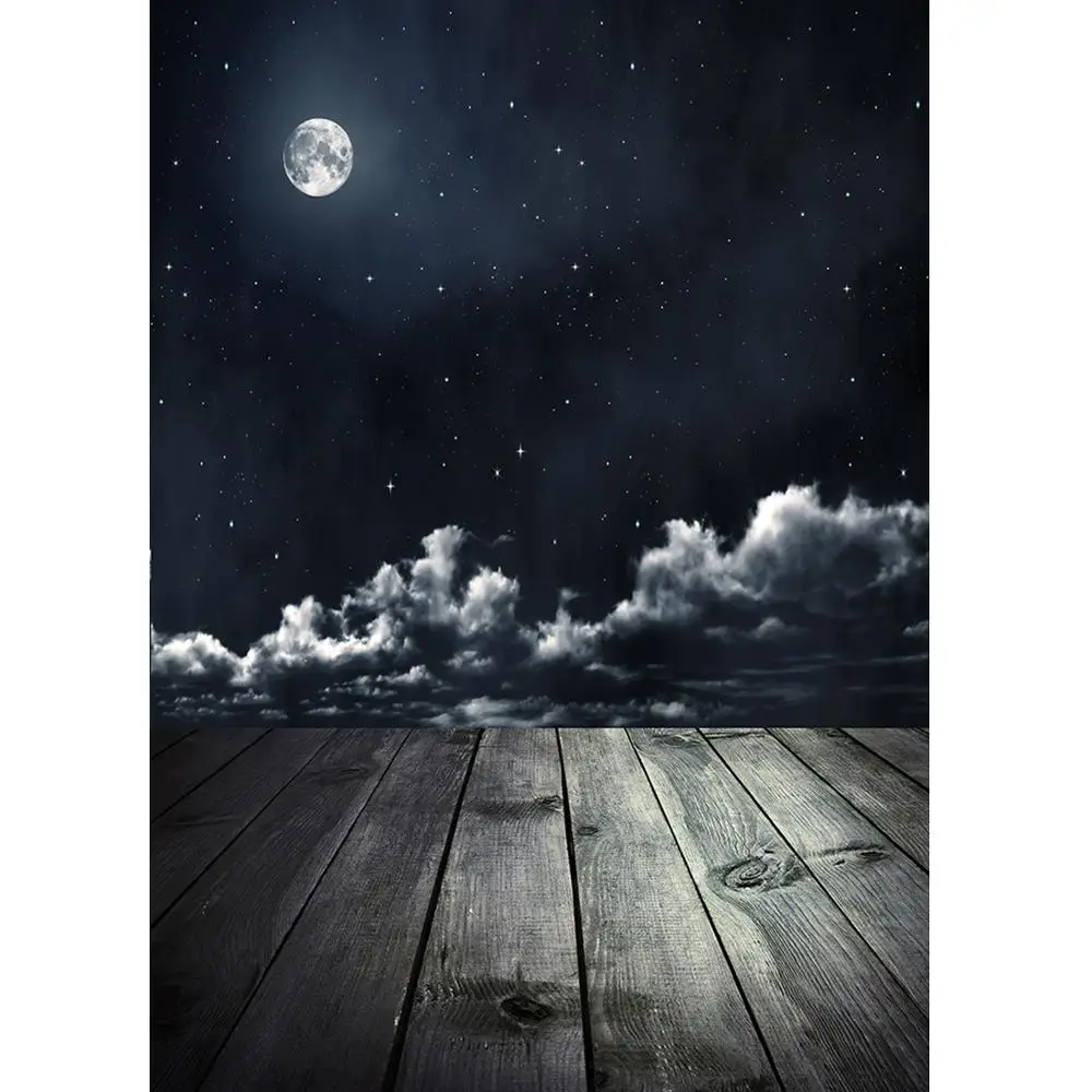 Фон для фотосъемки детей с изображением звездного неба ночи темных облаков