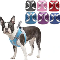 breathable pet dog harness reflective small medium dogs chihuahua french bulldog cat harness vest walking dog supplier harnesses