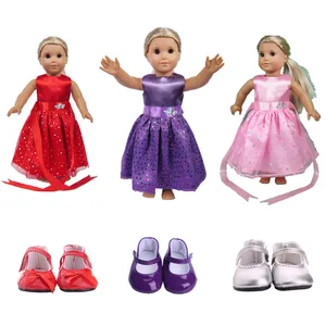 Кукольная одежда с блестками, модное платье, танцевальная юбка для американских кукол 18 дюймов и 43 см, аксессуары для кукол для новорожденных, игрушки для девочек