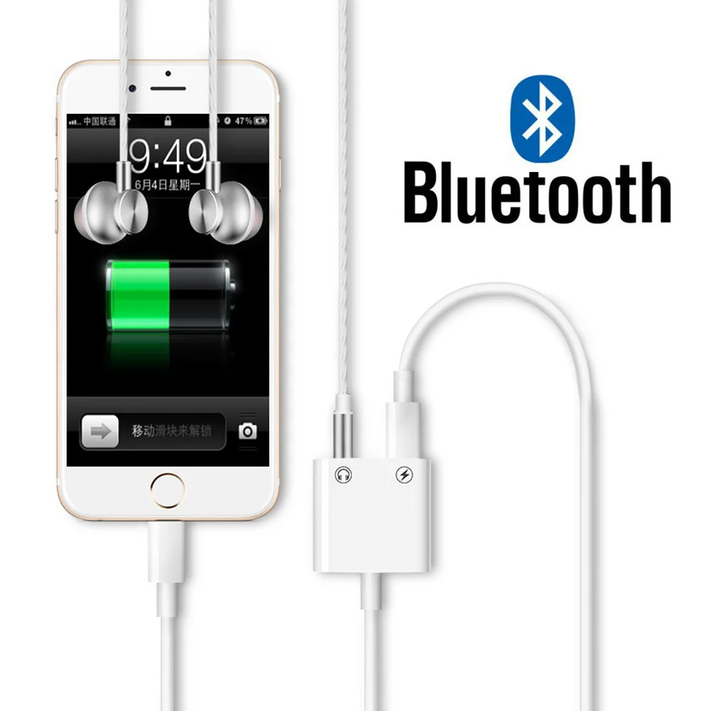 Для Lightning/3,5 мм разъем аудио преобразователь для наушников 2 в 1 Bluetooth адаптер для наушников зарядный разветвитель Aux кабель для iPhone 7 8