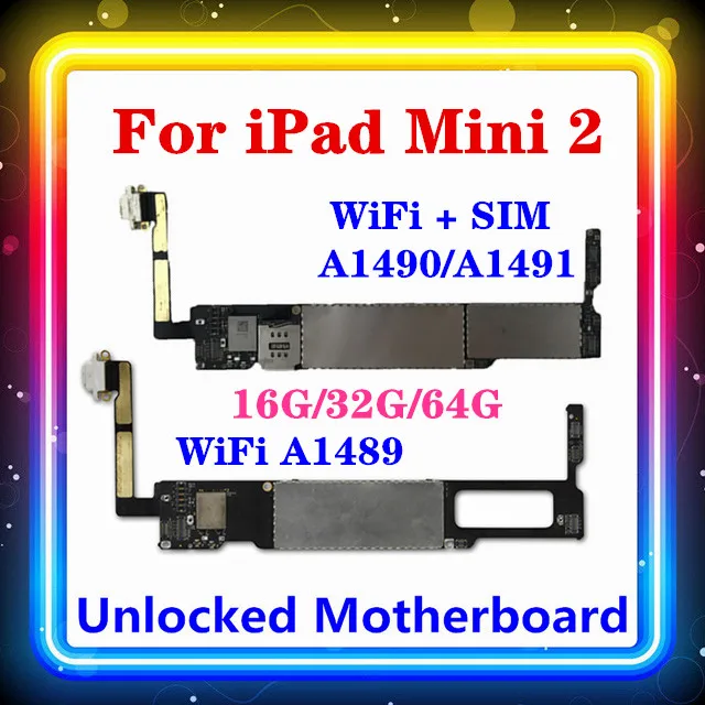 Материнская плата для IPad Mini 2 16G 32G 64G полная логическая чистая сотовая версия WLAN