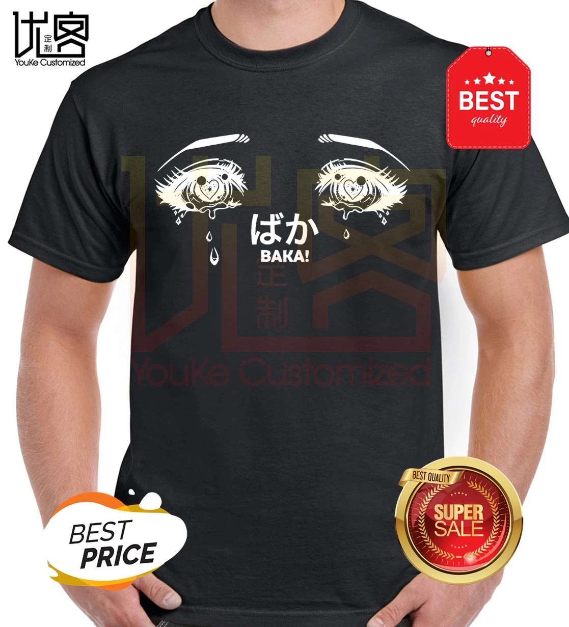 2021 Новый 2019 Новая модная летняя футболка с рисунком из аниме глазами Kawaii Пастель