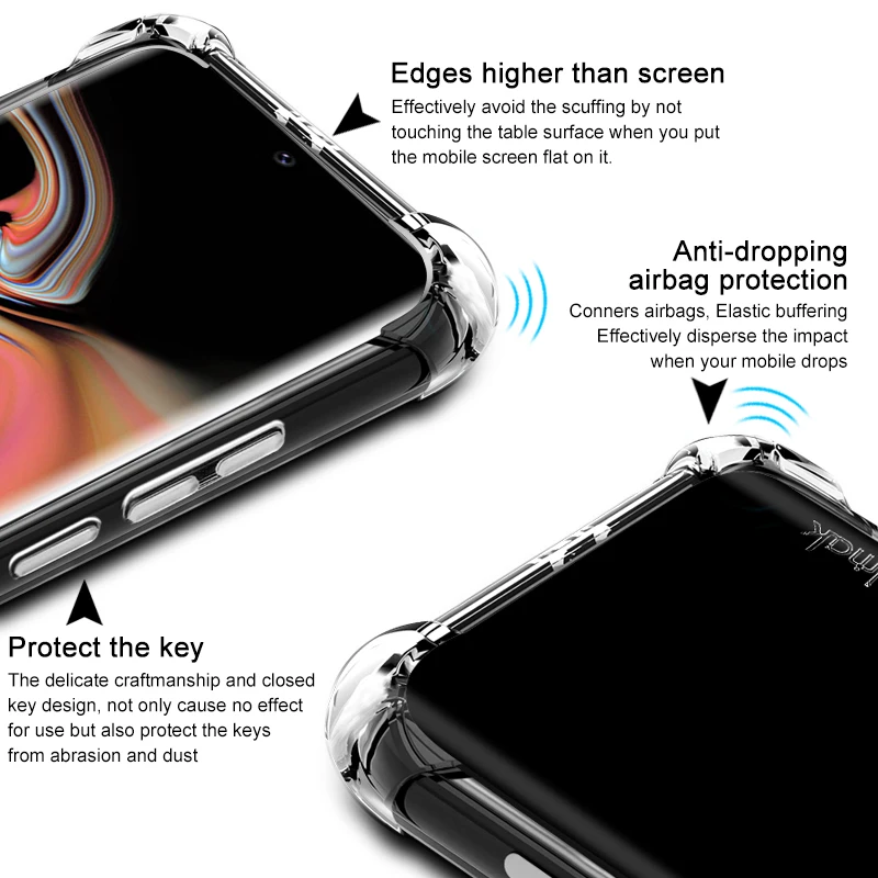 Чехол IMAK Airbag ДЛЯ samsung Galaxy Note 10 Plus, мягкий ТПУ Силиконовые прозрачные чехлы