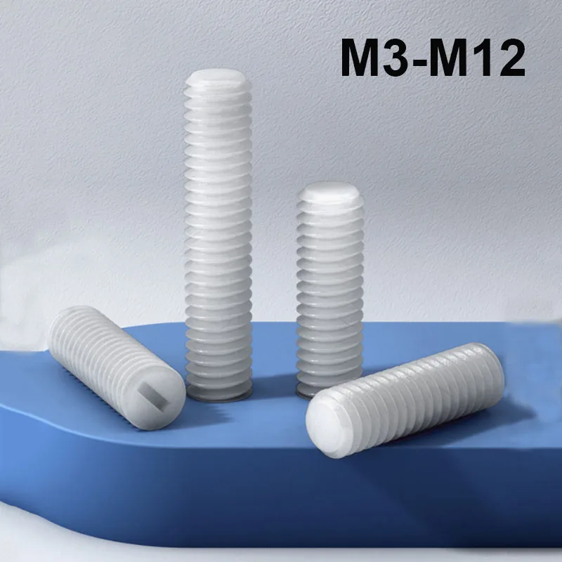 

Metric Slotted Plastic Flat-Tip Set Screws Nylon Headless Slotted Screw M3 M4 M5 M6 M8 M10 M12