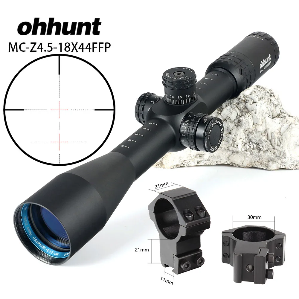 Охотничий ohhunt MC-Z 4,5-18X44 FFP первый фокальный оптический прицел боковой Parallax Z1000 стекло гравированное сетка замок Сброс прицел - Цвет: 4