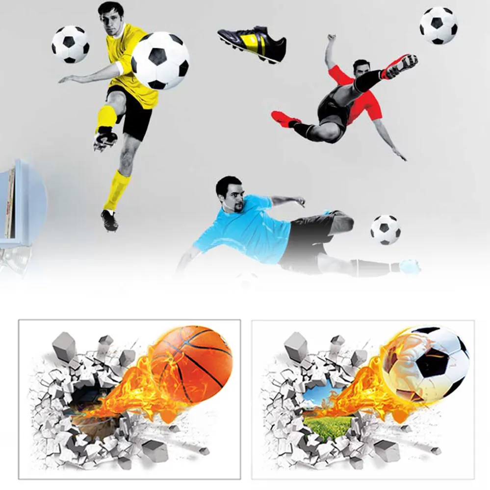Стрельба футбол через стены наклейки для детской комнаты декорация Переводные