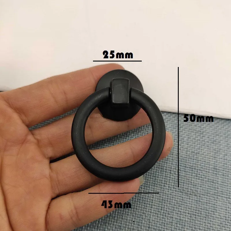 1 шт. черная винтажная круглая ручка с одним отверстием 25 х50 мм | Обустройство дома