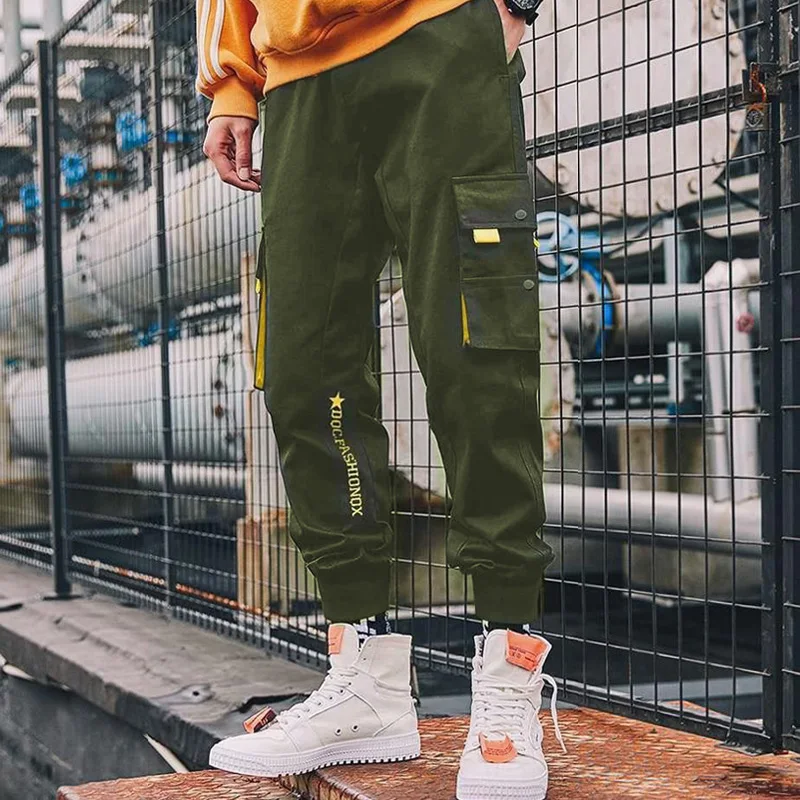 

Military Style Cargo Pants Men Streetwear Harajuku Fashion Teenager Harem Pants New Techwear Army Green Pants 3 Colours Optional