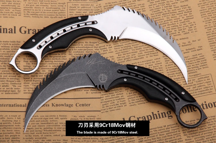 Фиксированный нож Karambit 9cr18mov лезвие сталь+ G10 Ручка Открытый Отдых тактические охотничьи ножи утилита выживания EDC ручной инструмент