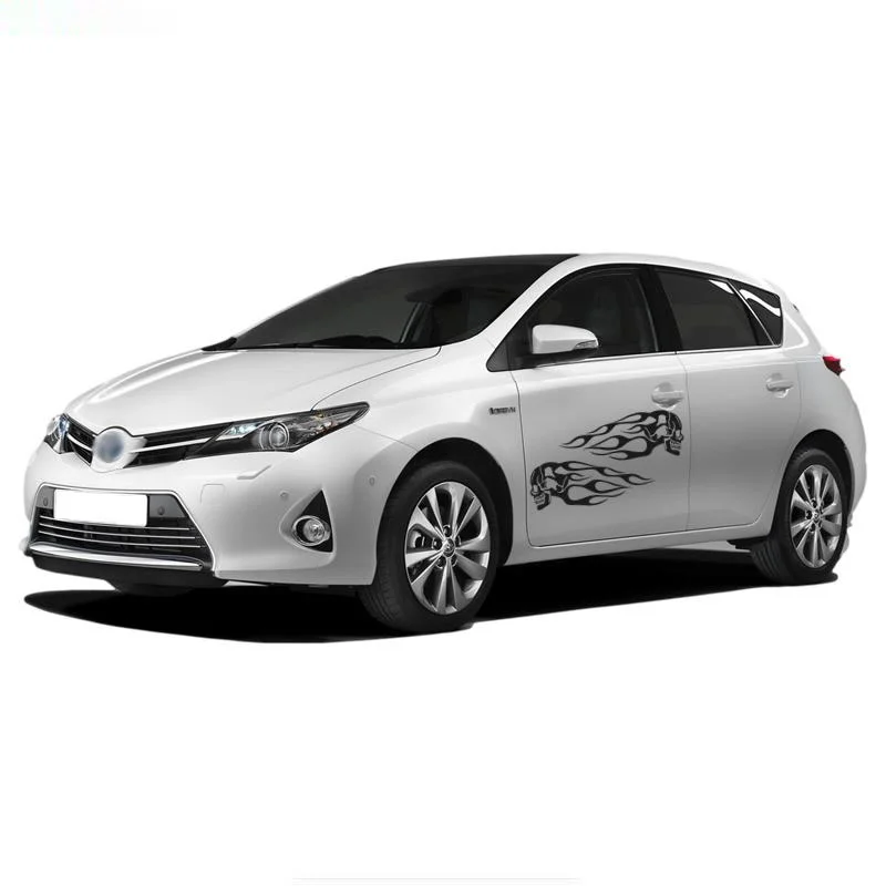 

2021 New Funny Car Stickers Skull Flame Stripe Decals Car Bumper Car Styling Decoration Door Body Window Vinyl Stickers