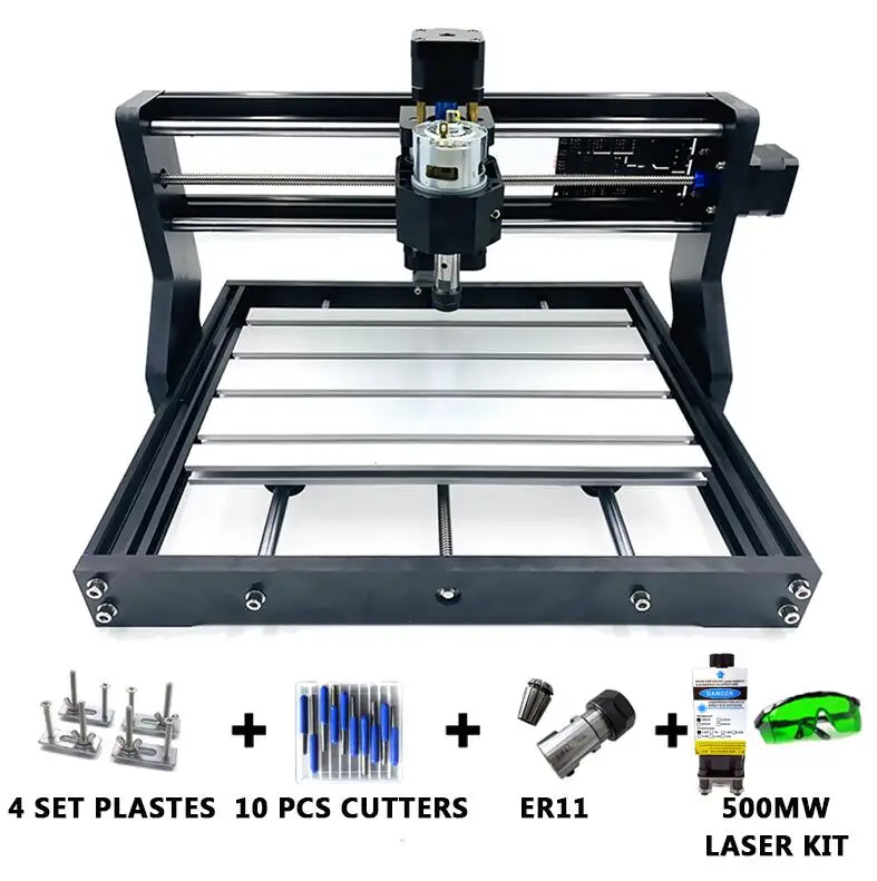 ЧПУ 3018 Pro GRBL Diy Мини станок с ЧПУ 3 оси pcb фрезерный станок Bluetooth деревянный маршрутизатор лазерная гравировка CNC3018 работа в автономном режиме - Цвет: 3018 Pro 0.5W
