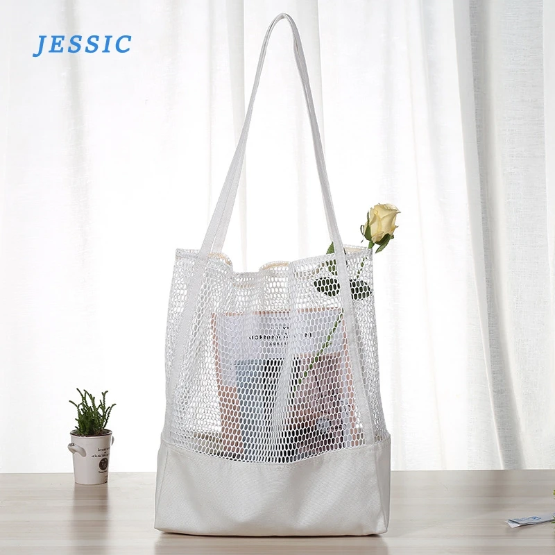 JESSIC пляжная сумка холщовые сумки через плечо Сетчатая Сумка женская мессенджер