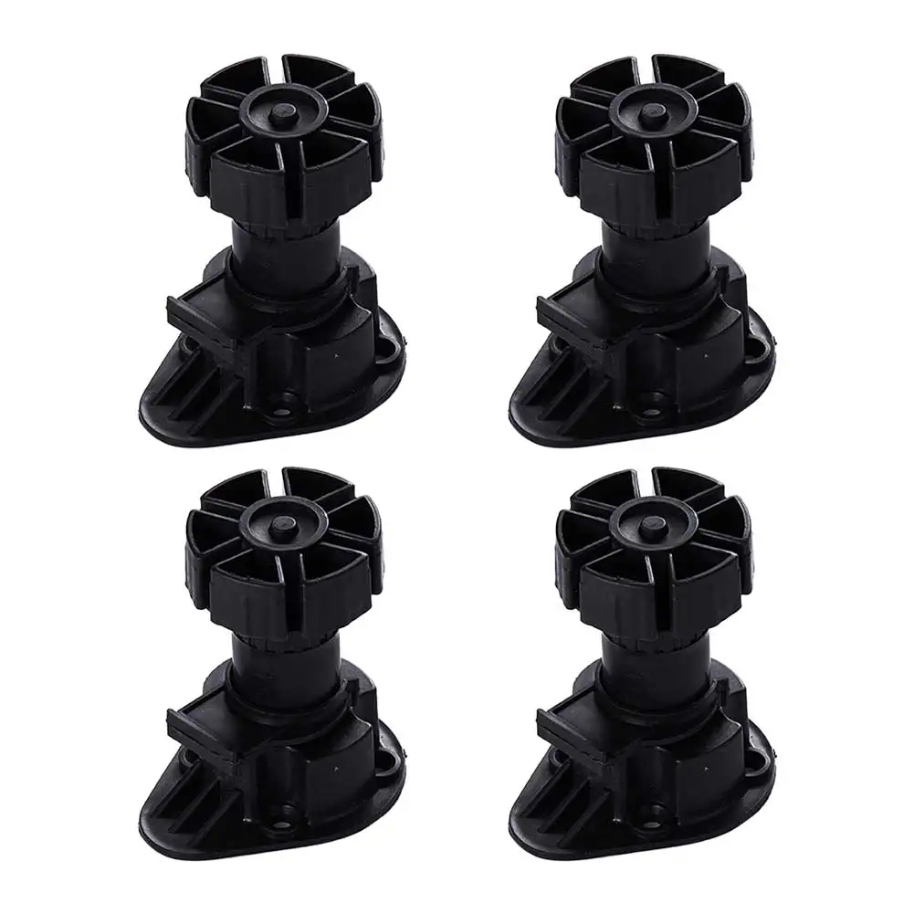 

4pcs Cabinet Foot Adjustable Height Black Furniture Modern Bed Sofa Cupboard Leg Kitchen Bathroom Home Accessories Thickened ABS