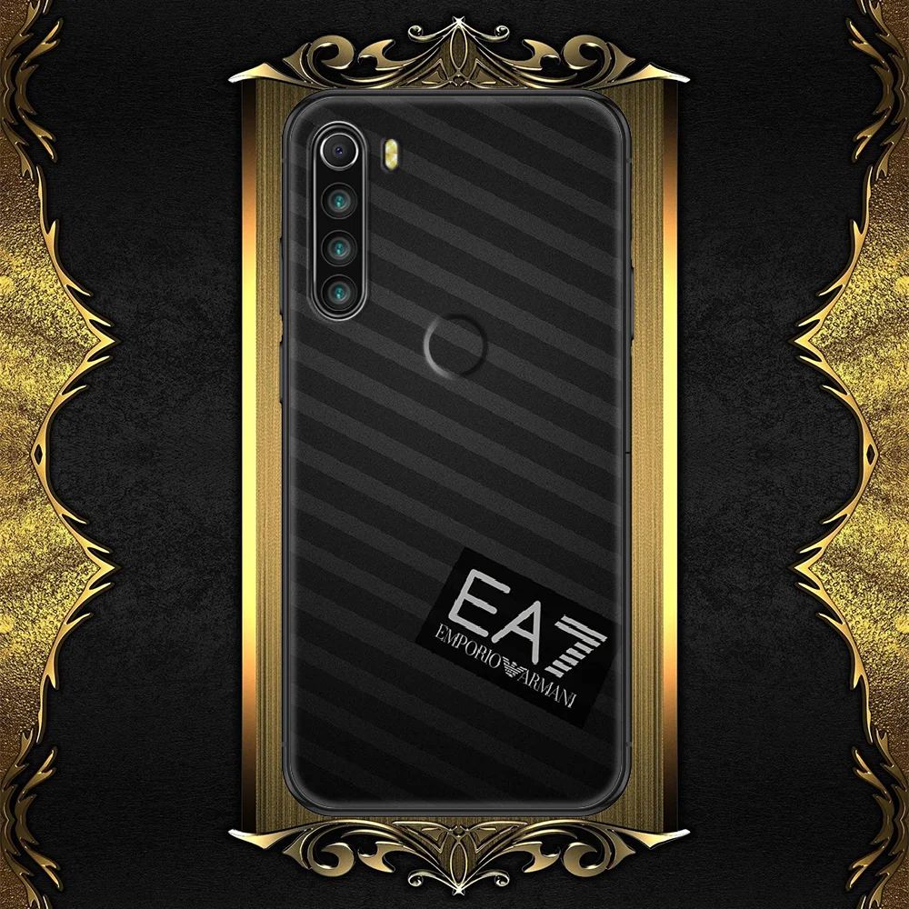 

brand EA7-compatible-Armanies Phone case For Xiaomi Redmi Note 7 7A 8 8T 9 9A 9S 10 K30 Pro Ultra black tpu Etui trend back