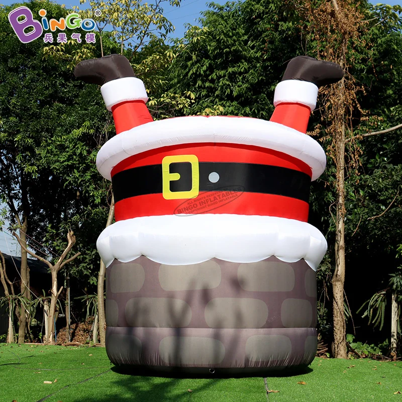 

Free Shipping 3.4x3.2x4 Meters Funny Inflatable Chimney Santa For Christmas Decoration - BG-F0224