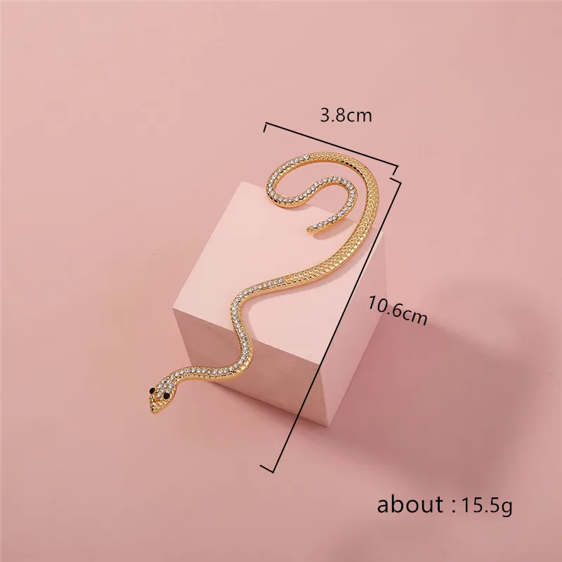 1 шт. новая мода панк змеиная форма хип-хоп кристалл циркон винтажный зажим для