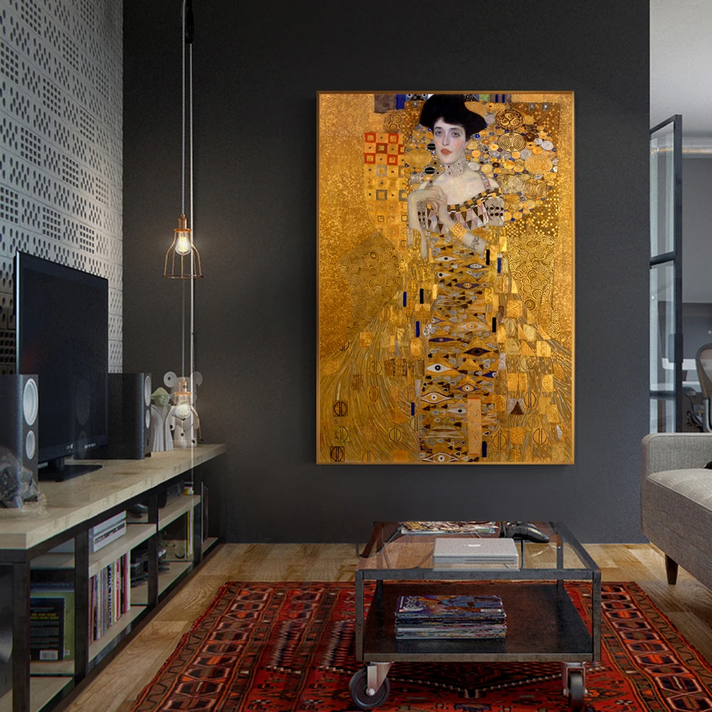 Портрет Adele Bloch Canvas настенные картины By Gustav Klimt картина маслом воспроизведение