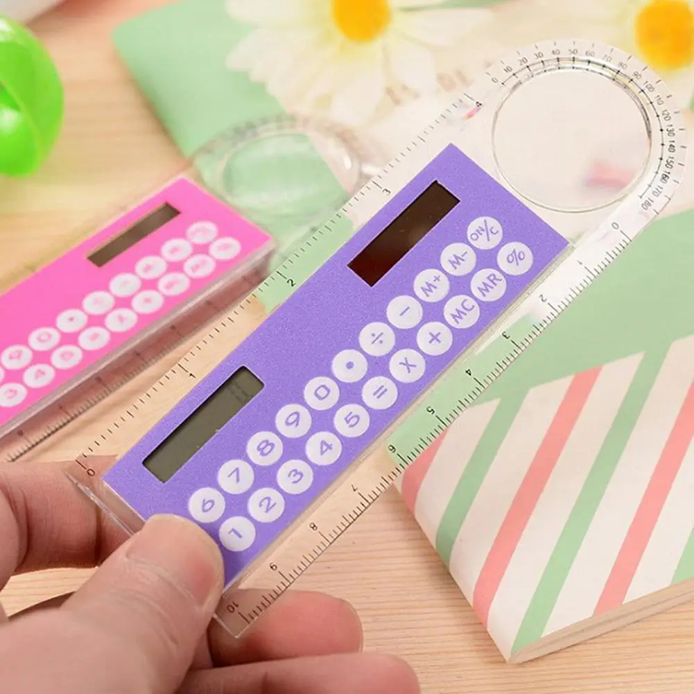 

Colorful Transparent Display Calculators Ruler School Office Calculator Student Calculatrice Scientific Calculators Accessories