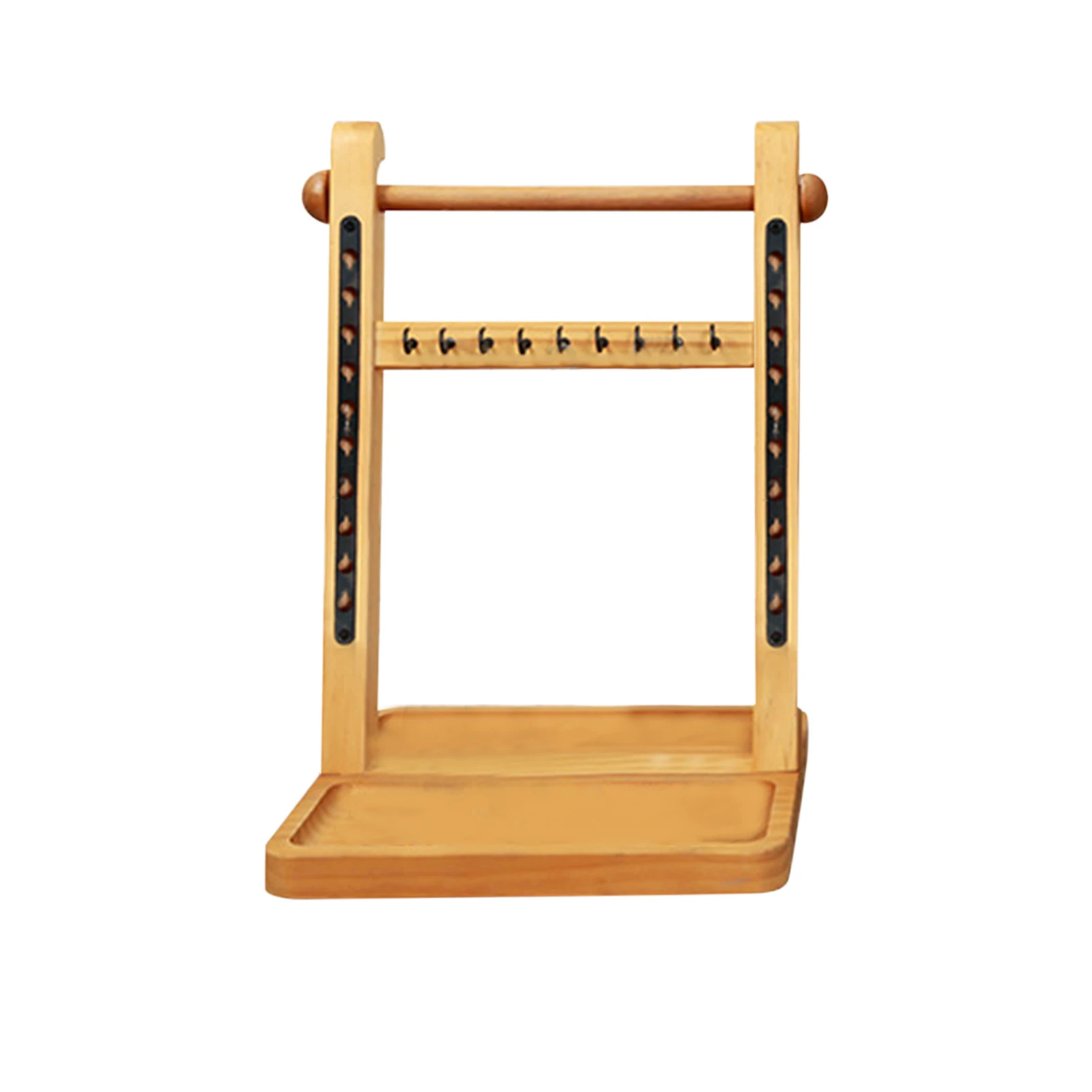 

Стеллаж для браслетов, колец, часов, Настольный органайзер для ювелирных изделий, подставка для демонстрации ожерелий и серег с деревянным ...