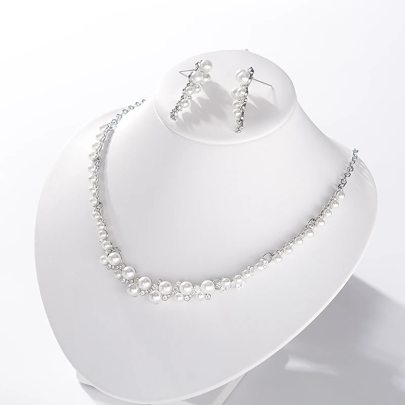 ESERES женские свадебные ювелирные наборы Дубай серебро жемчуг бусины стразы