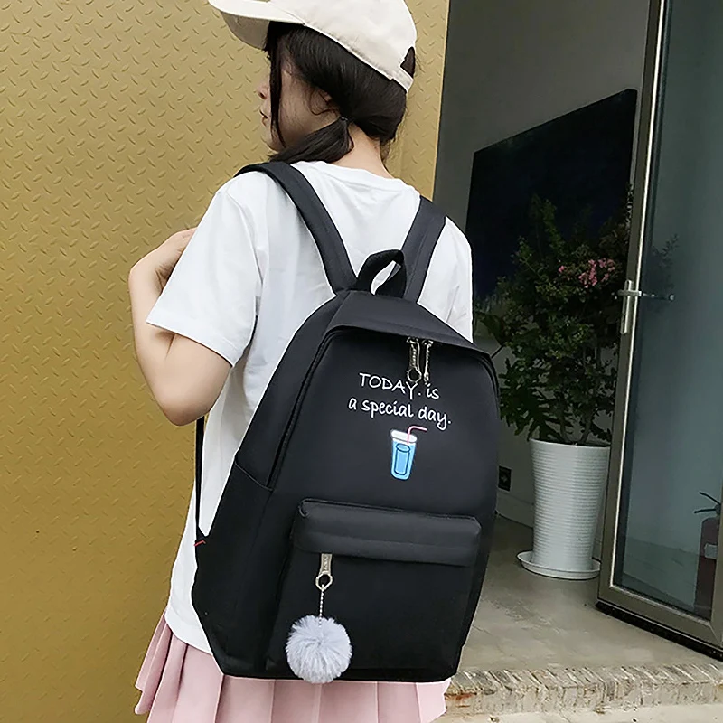 4 предмета в комплекте с буквенным принтом холст рюкзак Карандаш Чехол для