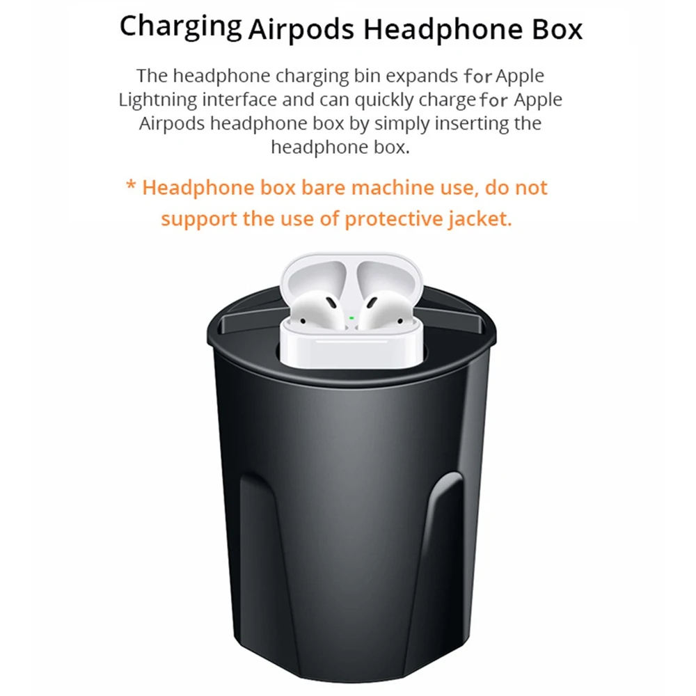 696 x9acn9a car wireless charger cup with usb output 10w fast charging technologyfor iphone121110xsxrxs max for airpods 2th free global shipping