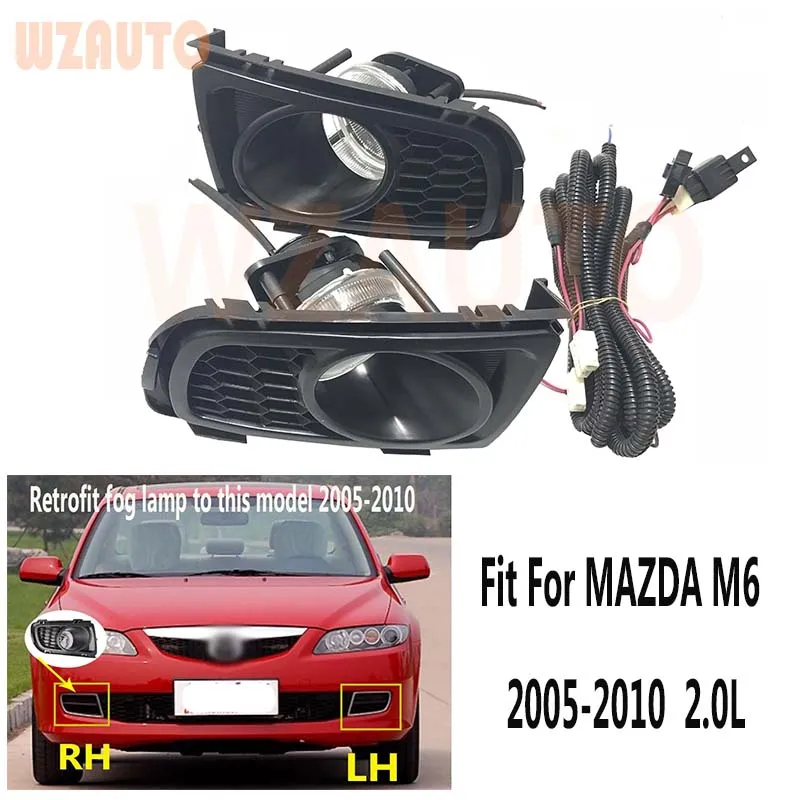 WZAUTO Retrofit Full Set Fog Light Spot Driving Lamp KIT Assembly With Wire For Mazda 6 M6 2.0L 2005 06 07 08 09 10