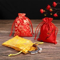50pcs stain embroidered drawstring jewelry bags jewelry packaging pouches eyelashes makeup chic wedding favor bags cosmetic bags